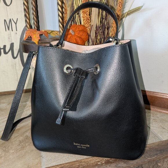 Kate Spade Large Eva Black Bucket Bag - Picture 3 of 8